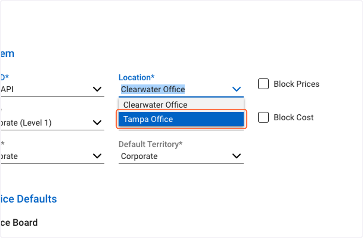 Select an appropriate Location