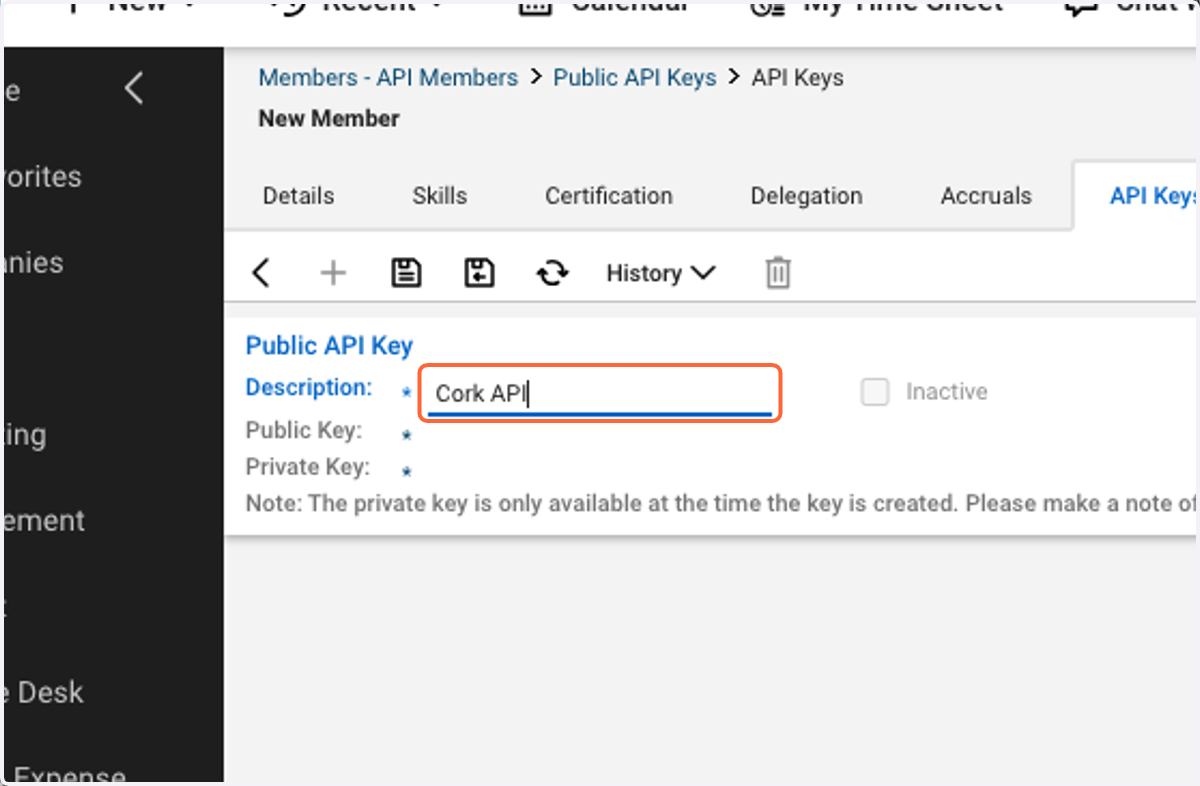 Type "Cork API"