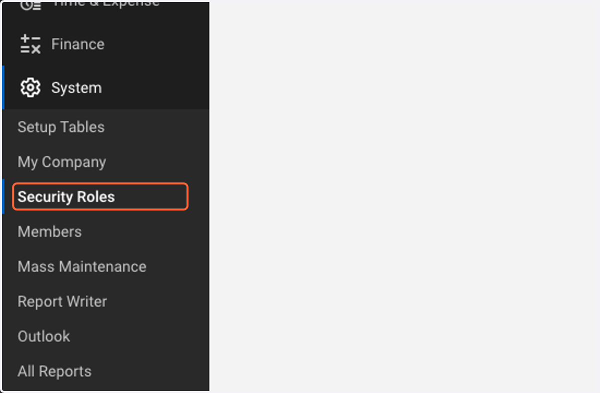 Click on Security Roles