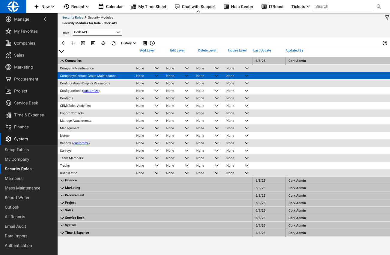 Click on Company Maintenance