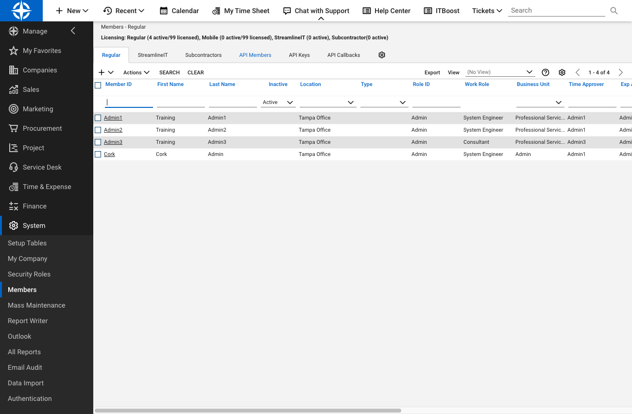 Click on API Members