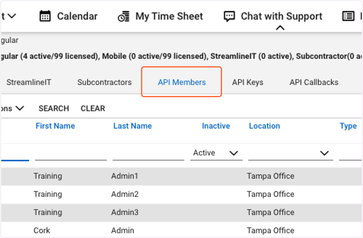 Click on API Members
