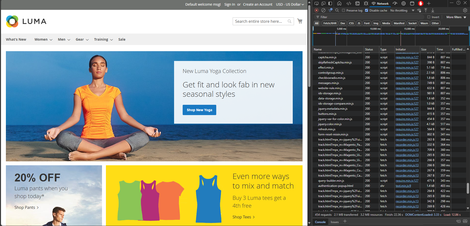Visiting website while recording is running