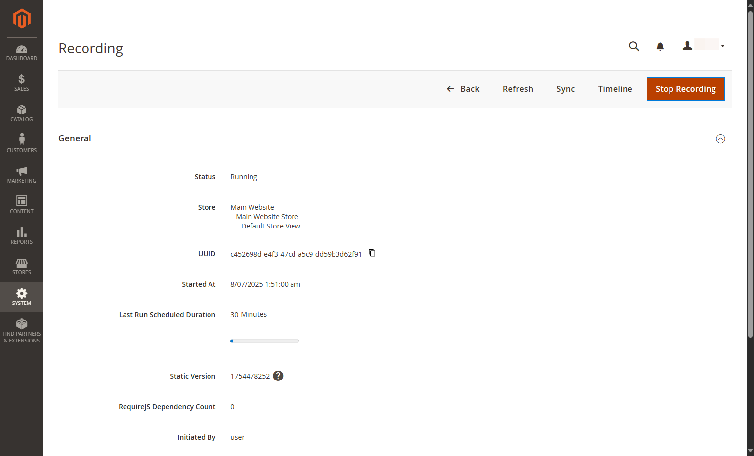 To stop recording manually, Click on Stop Recording