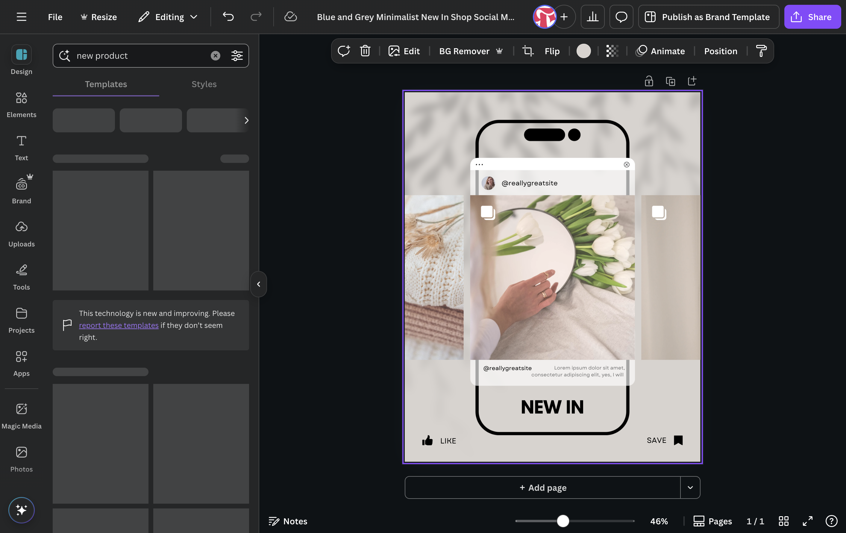 Type in the type of template you are looking for (Can be the text you need on it or the style of template)