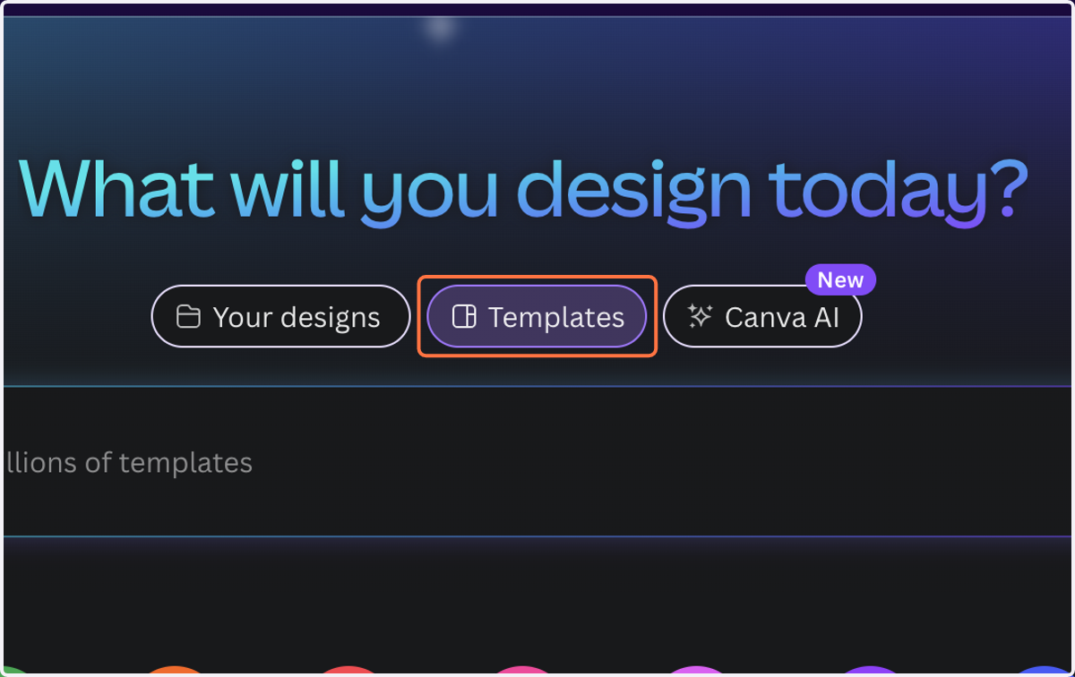 Click on Templates