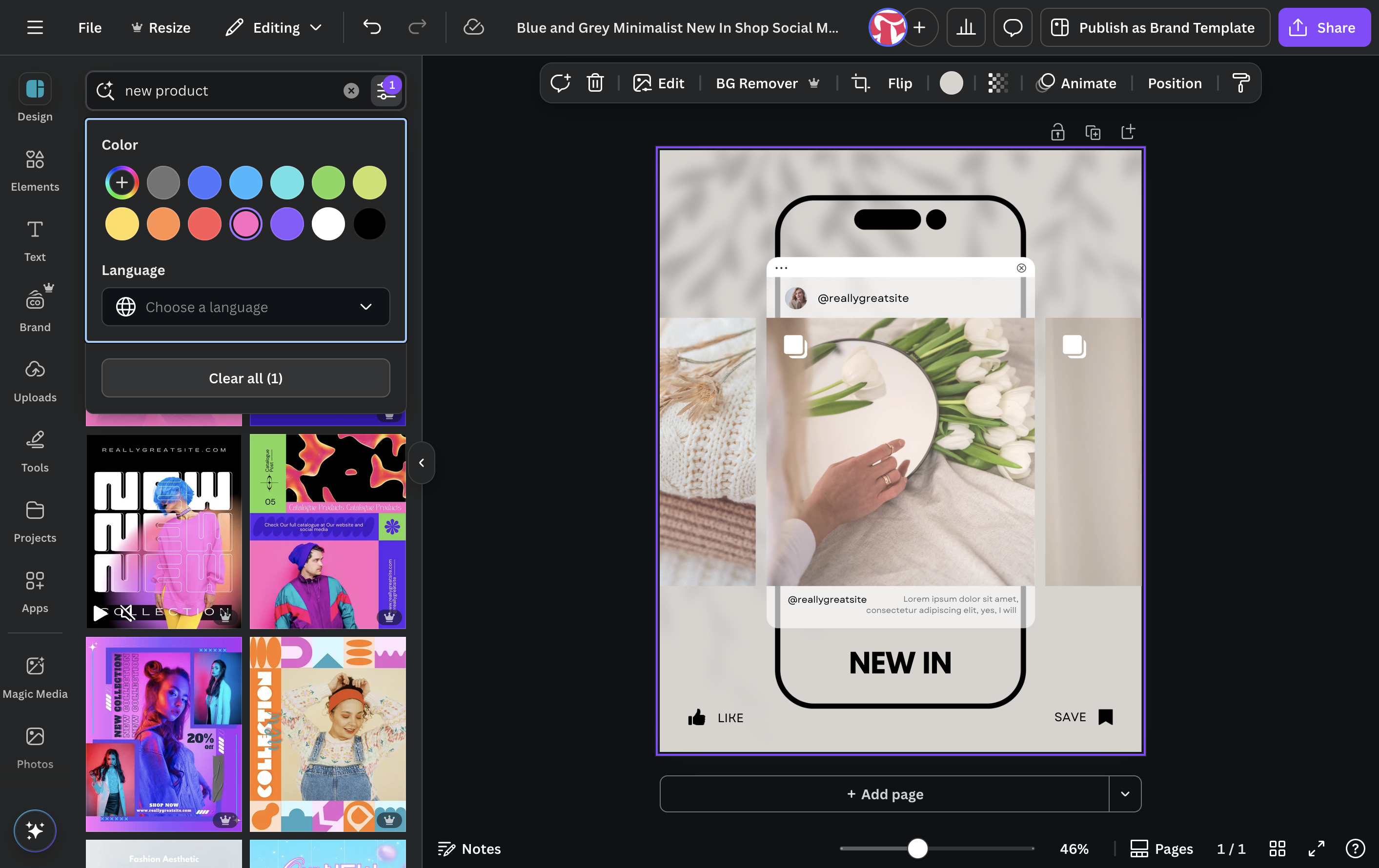 Click on Show filters again to close menu and browse freely