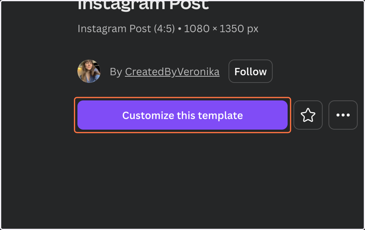 Click on Customize this template to customize selected template