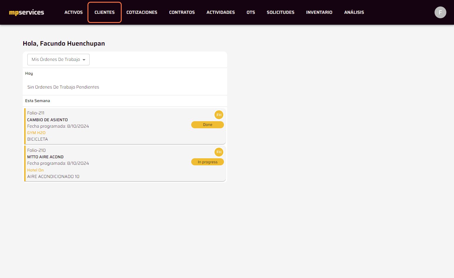 Click on CLIENTES