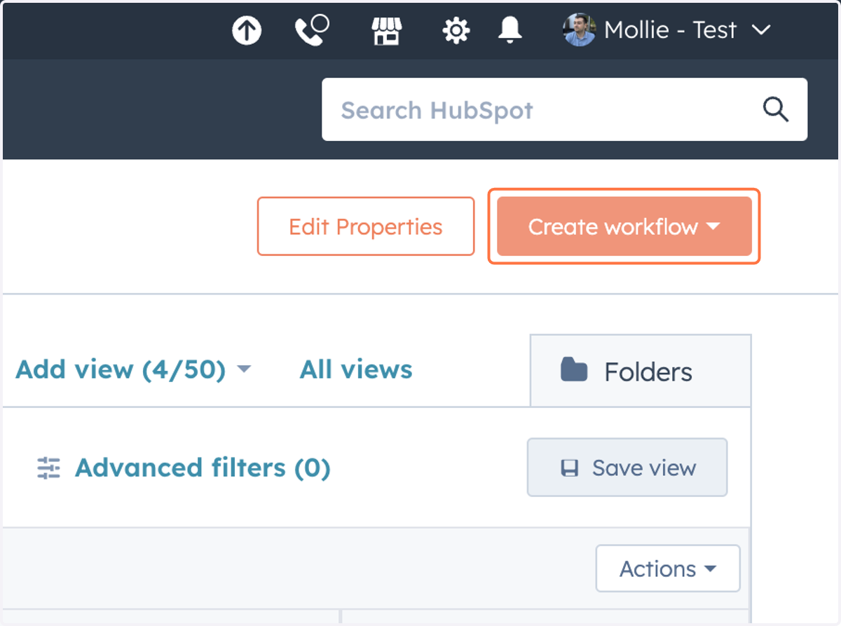 Click on Create workflow