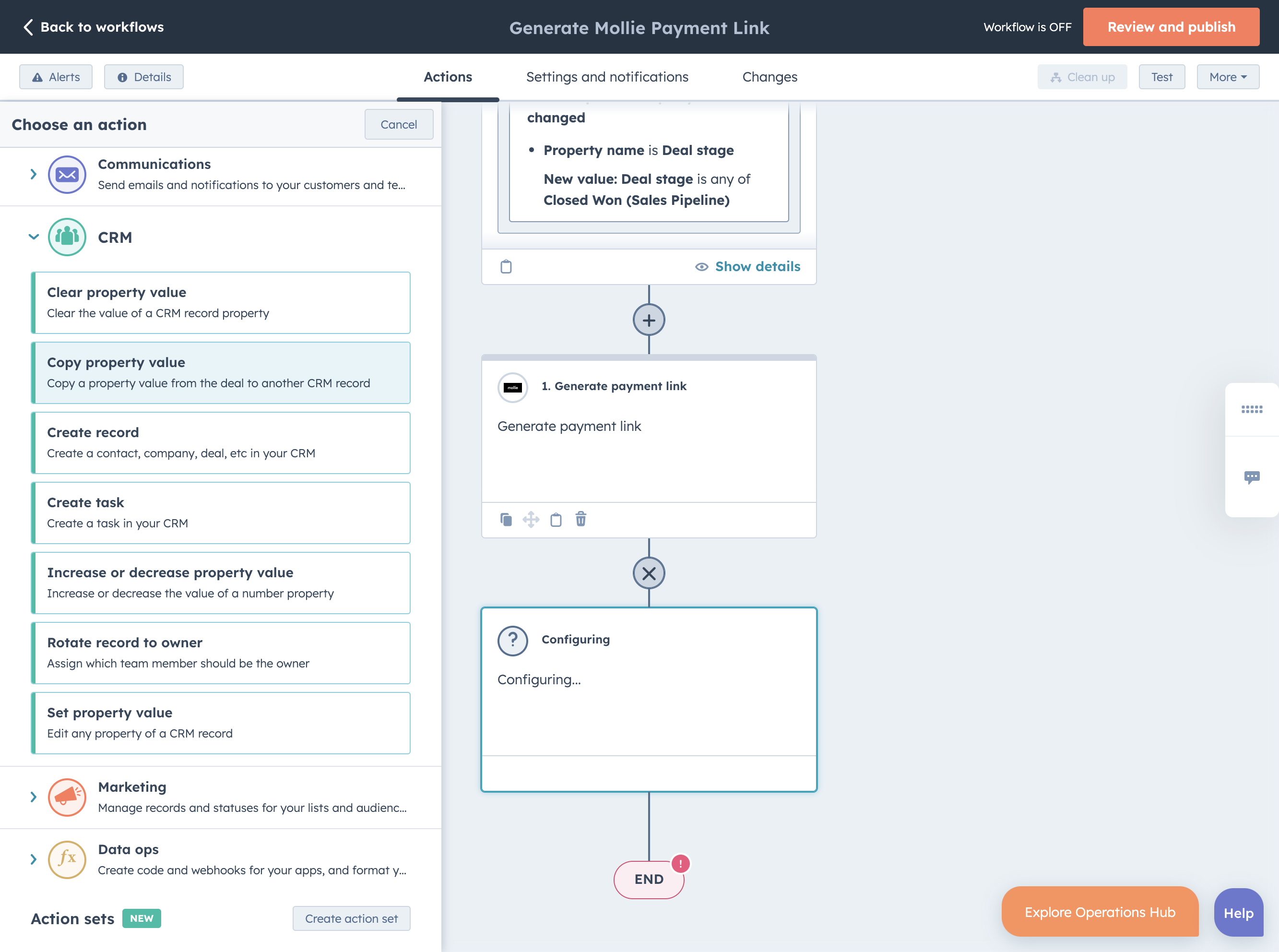 Click on CRM -> Copy property value