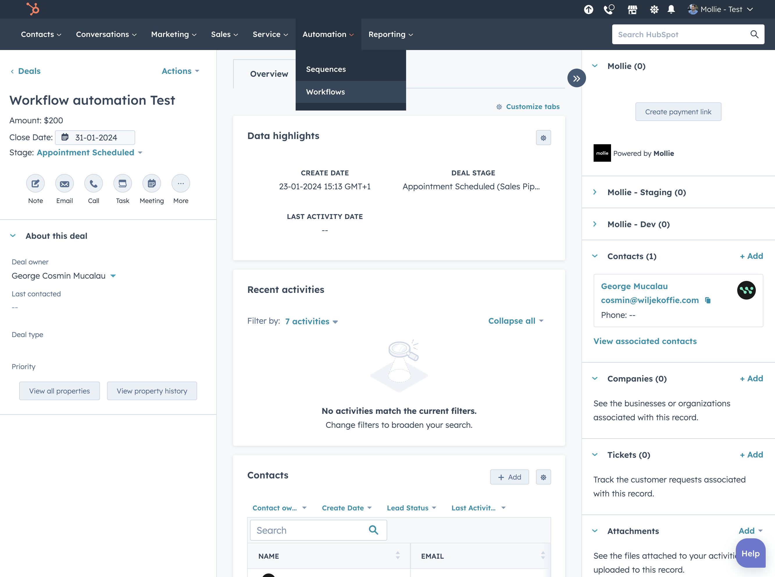 Click on Workflows