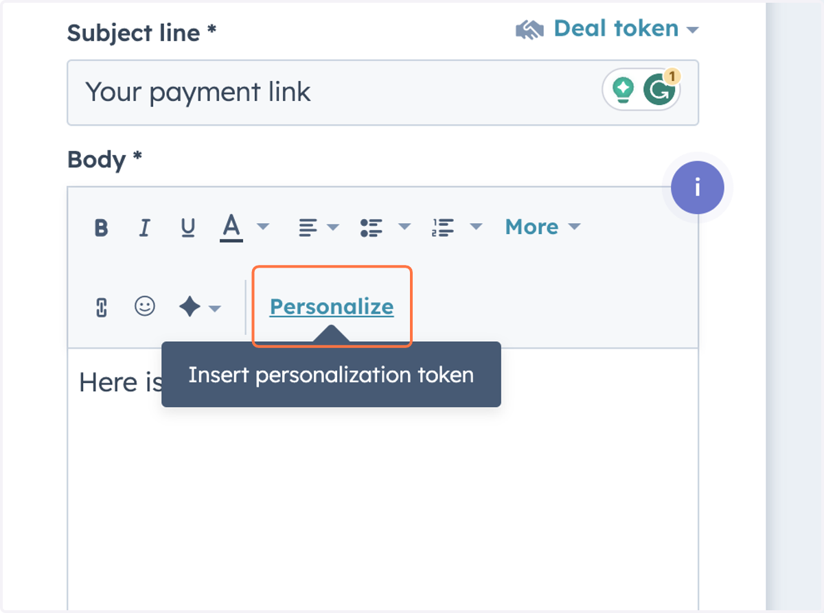 Click on Personalize