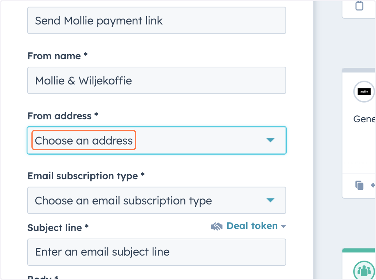 Click on Choose an address