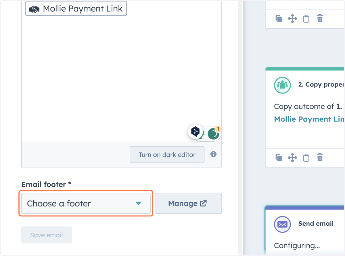 Click on Choose a footer