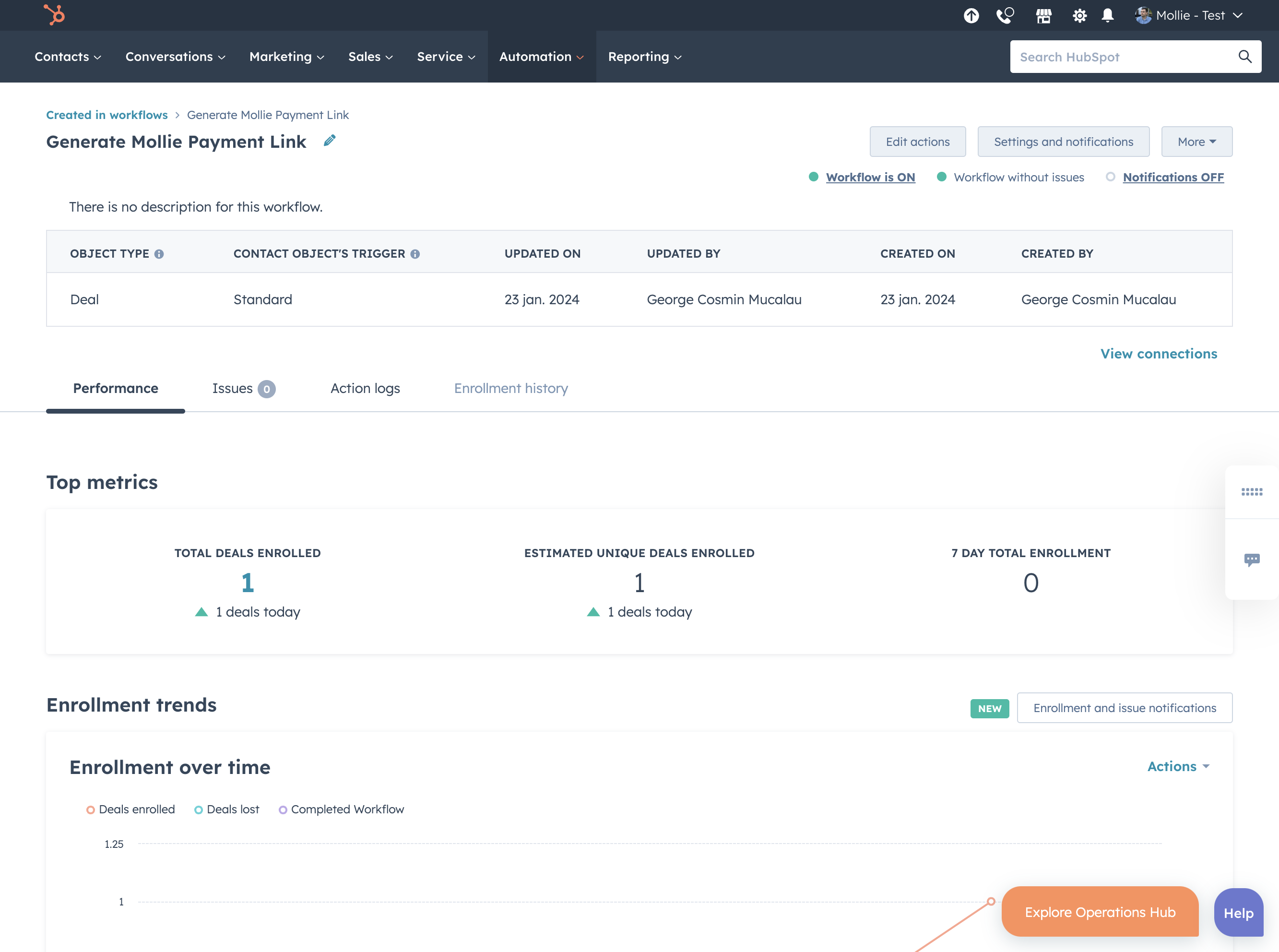Click on Enrollment history