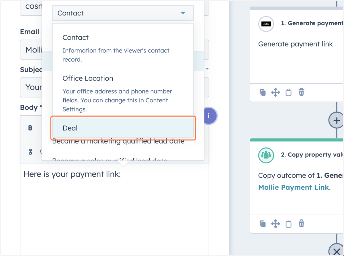 Look for Deal type tokens