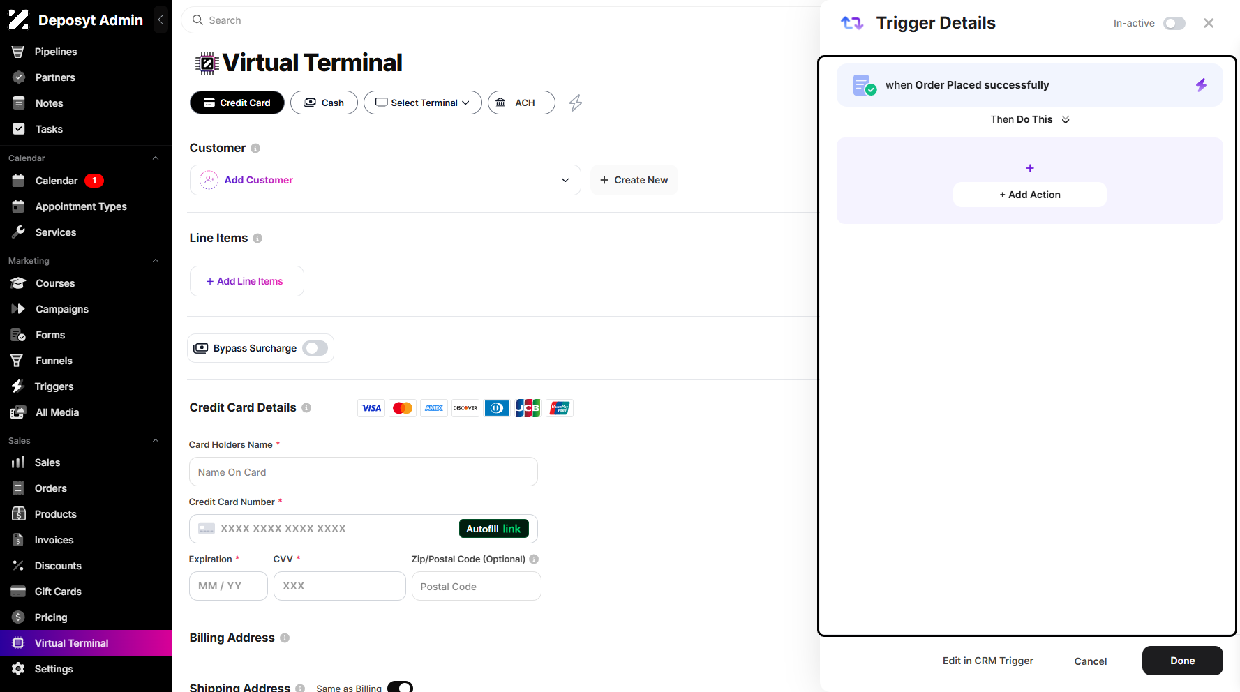 Step 4: A pop-up window will appear where you can manage your trigger details.