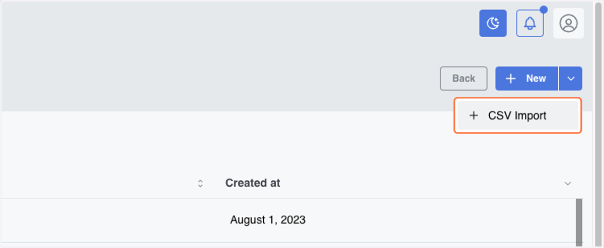 Click on CSV Import