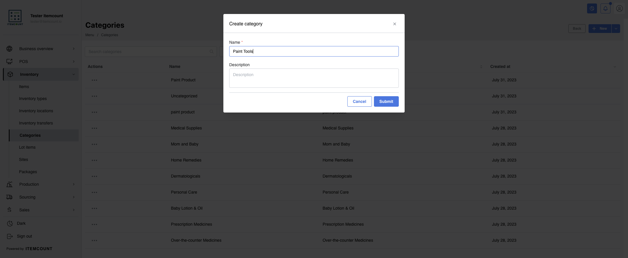 Type Category name