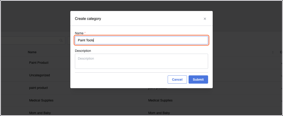 Type Category name