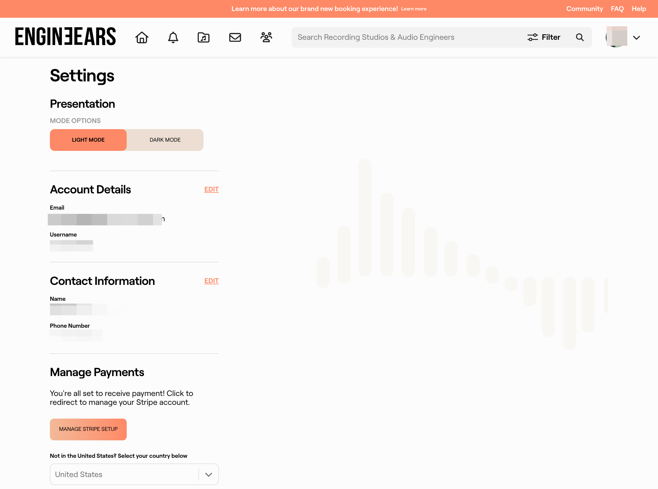 Scroll down to Manage Payments