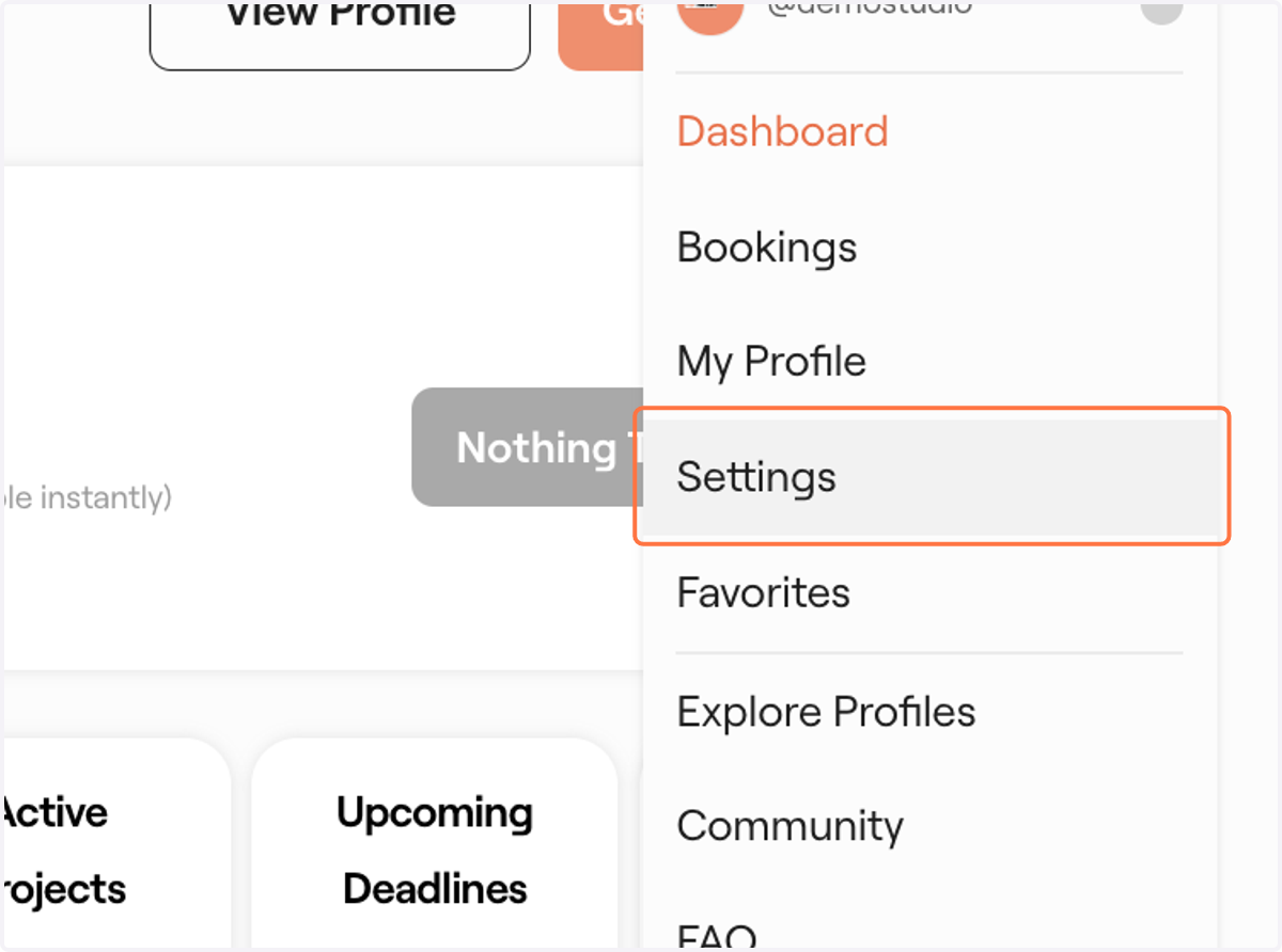Click on Settings