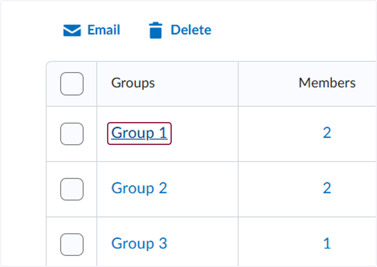 To rename a group, click on the group name