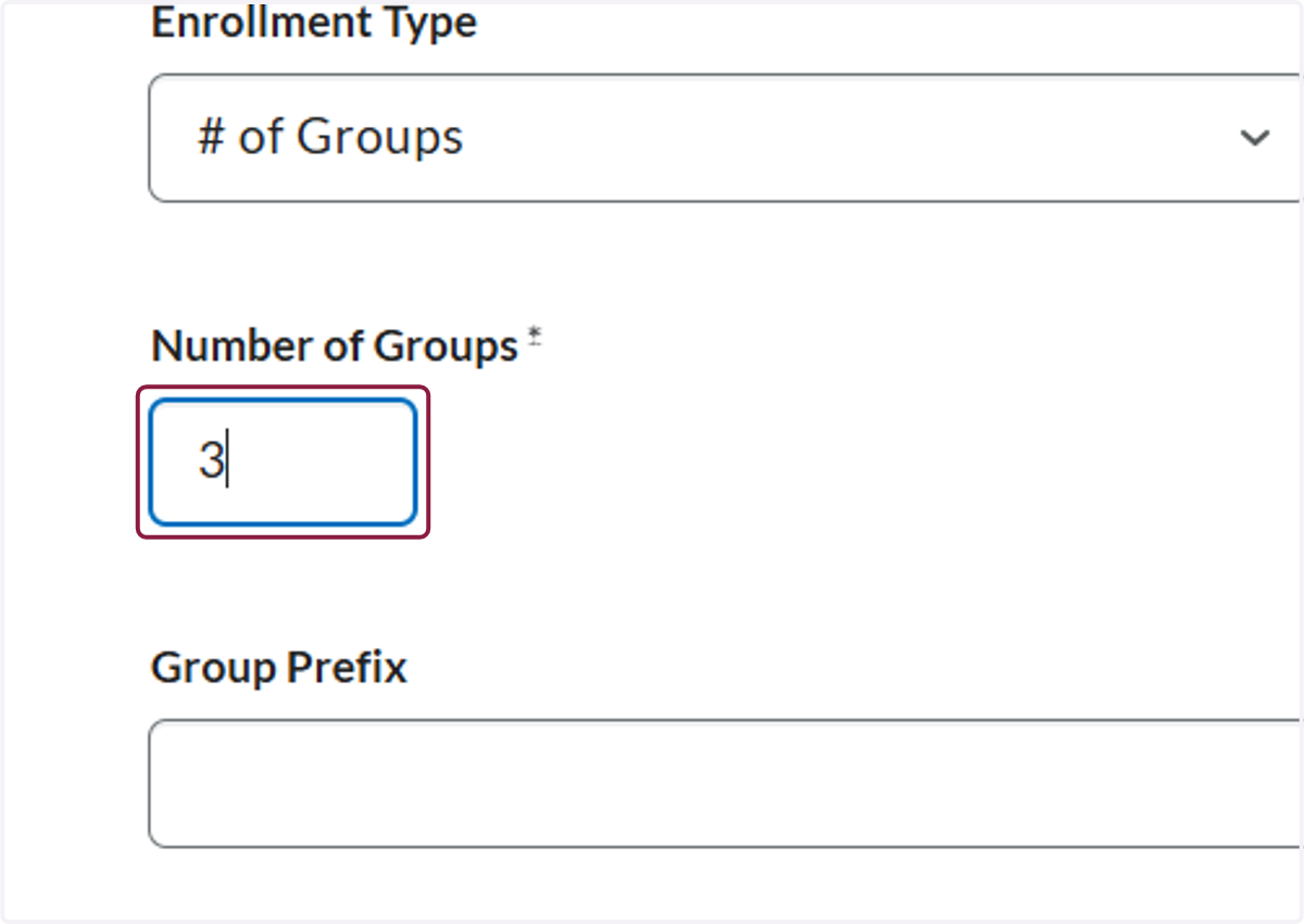 Fill in the number of groups or how many students you want in each group