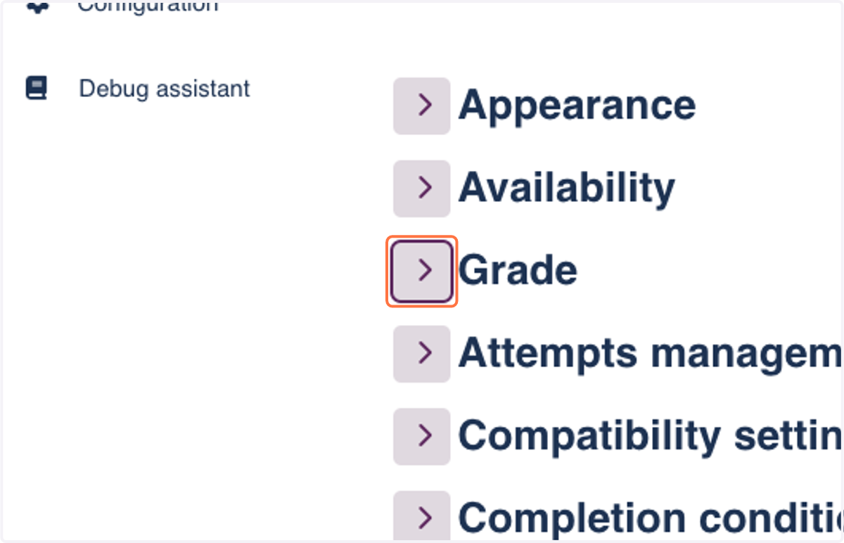 Click on Grade
