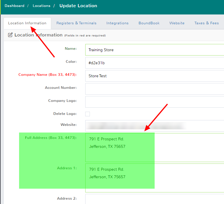 Ensure that the Full Address and Address 1 fields are identical and formatted correctly.