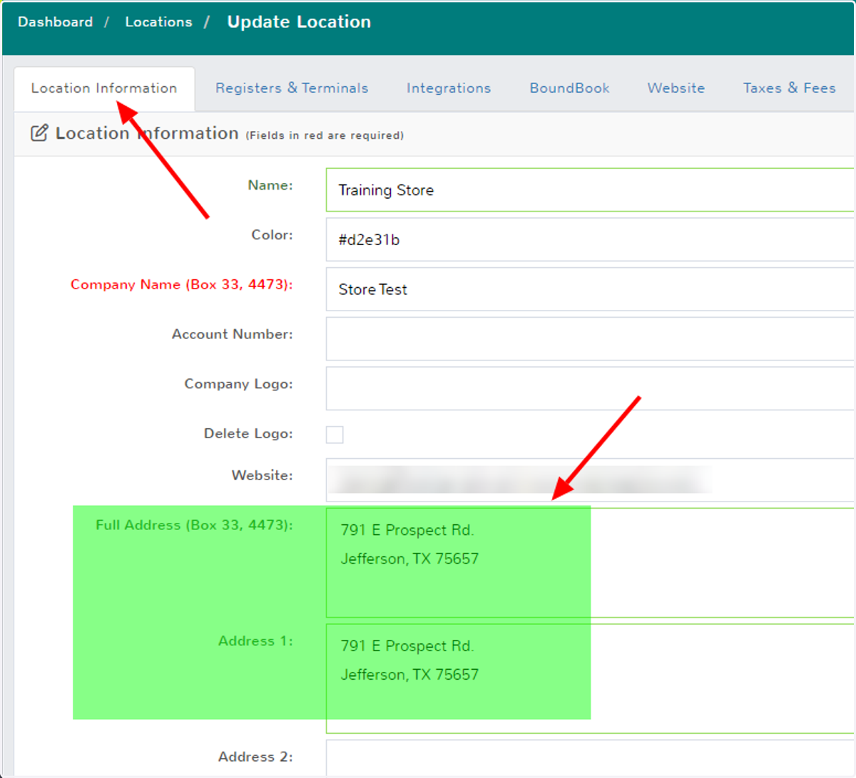 Ensure that the Full Address and Address 1 fields are identical and formatted correctly.
