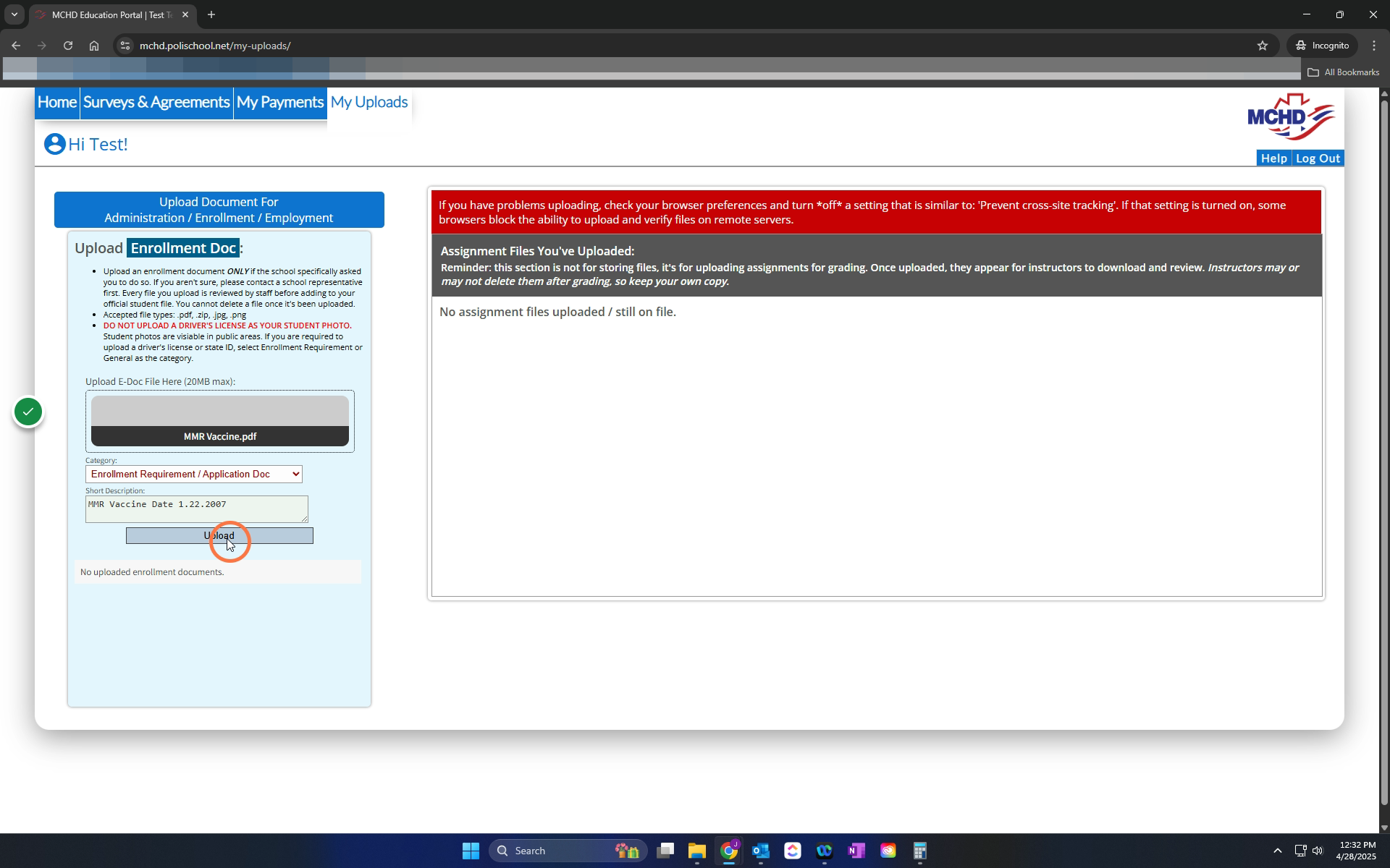 Select Upload
