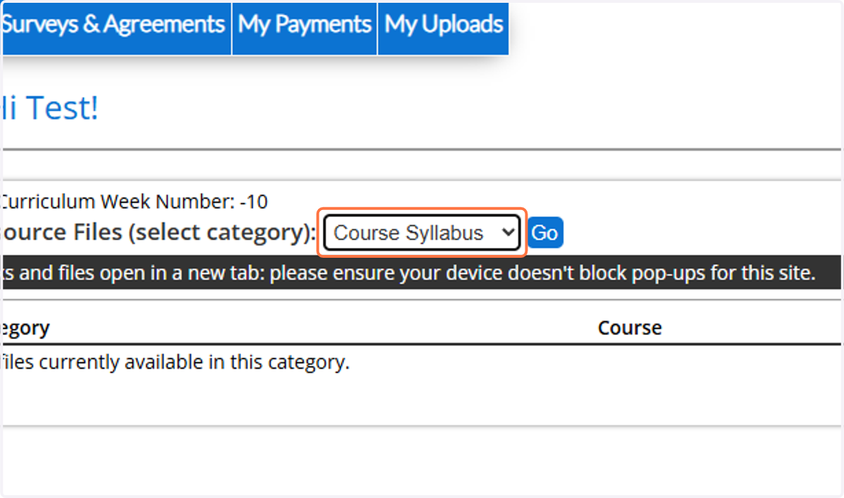 Change from "Course Schedule" to "Course Syllabus"