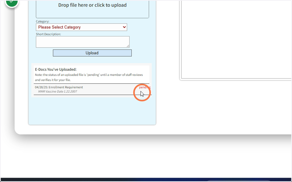 Verify that your document was successfully uploaded