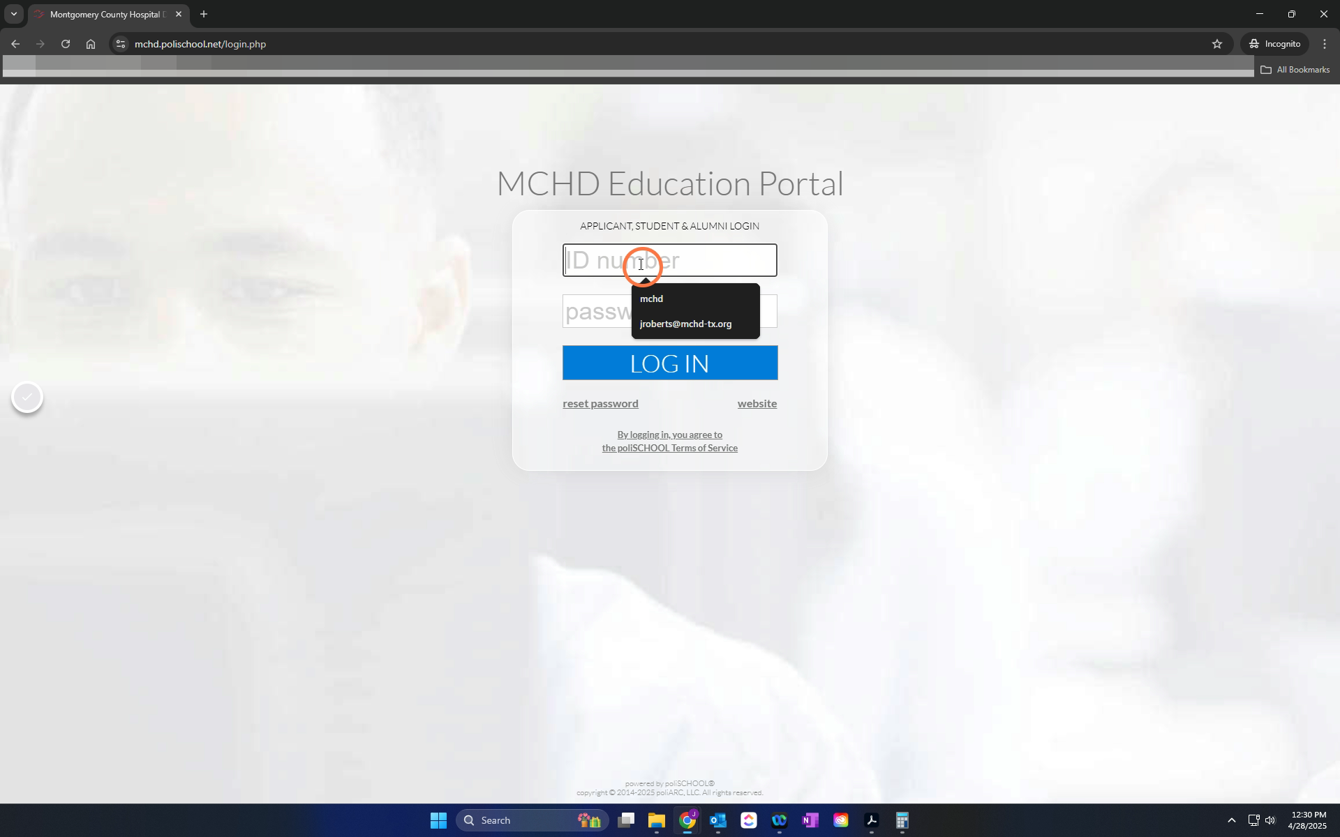 Enter your student ID Number