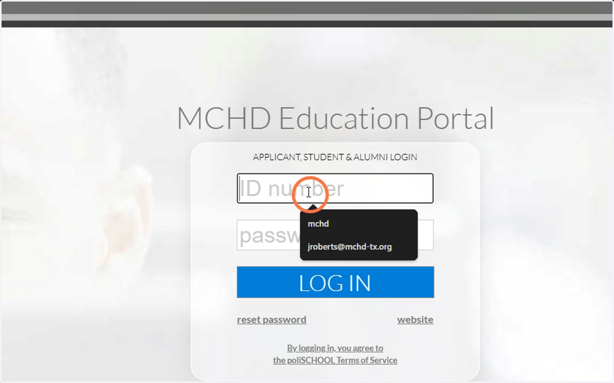 Enter your student ID Number