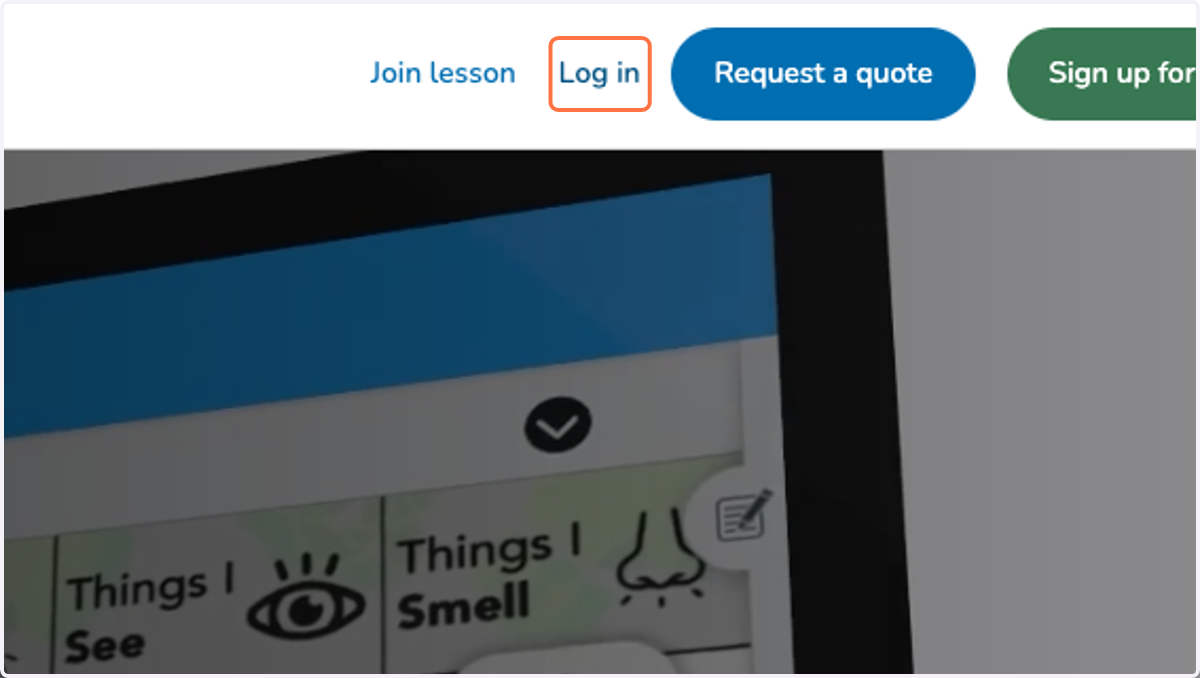Click on Log in