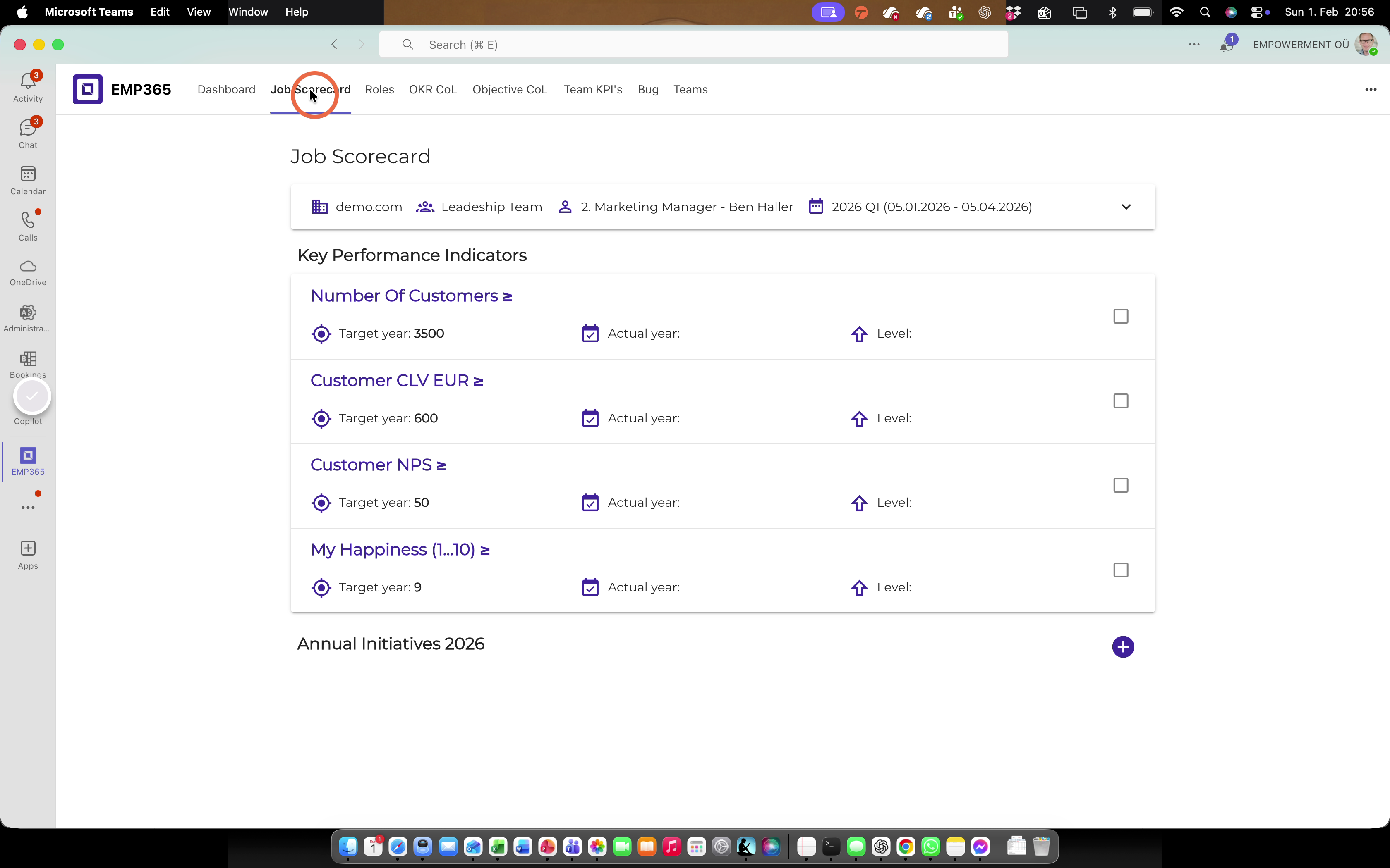 Click Job Scorecard