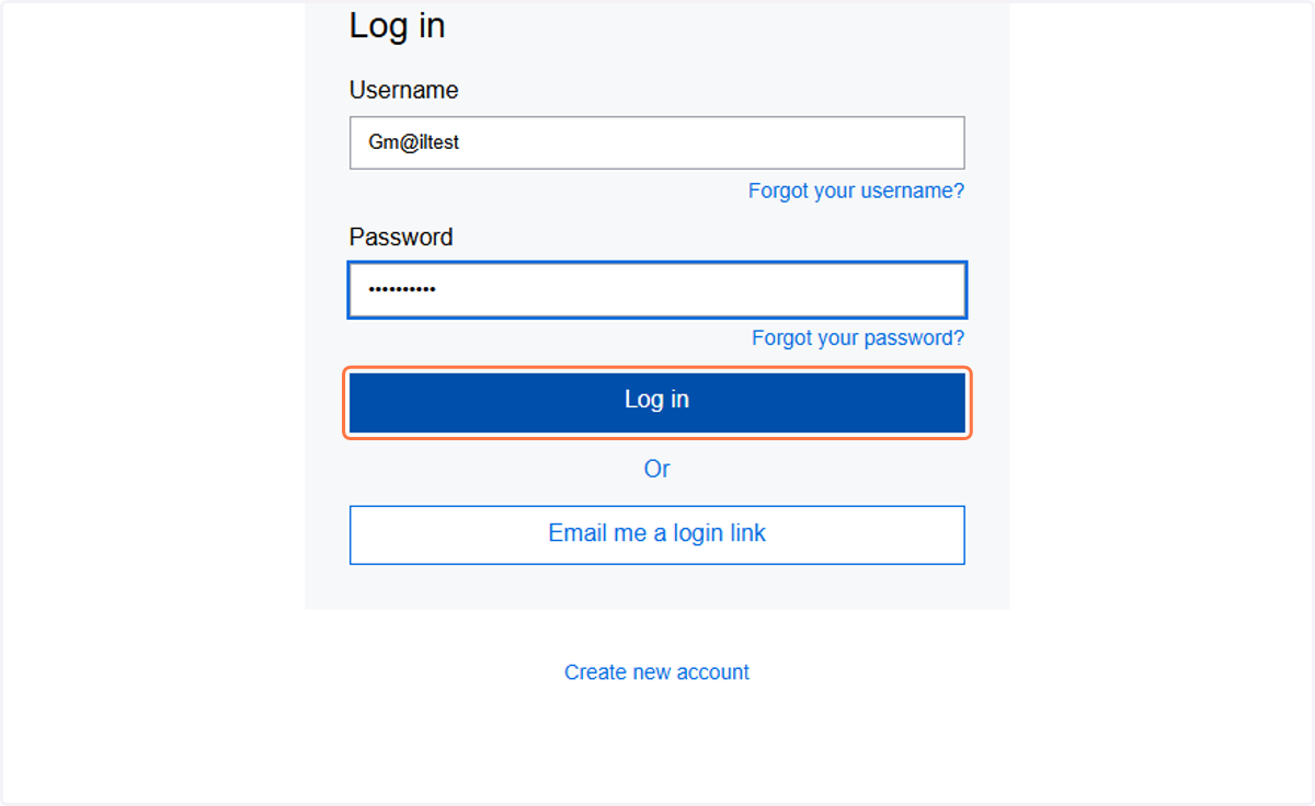 Click on Log in