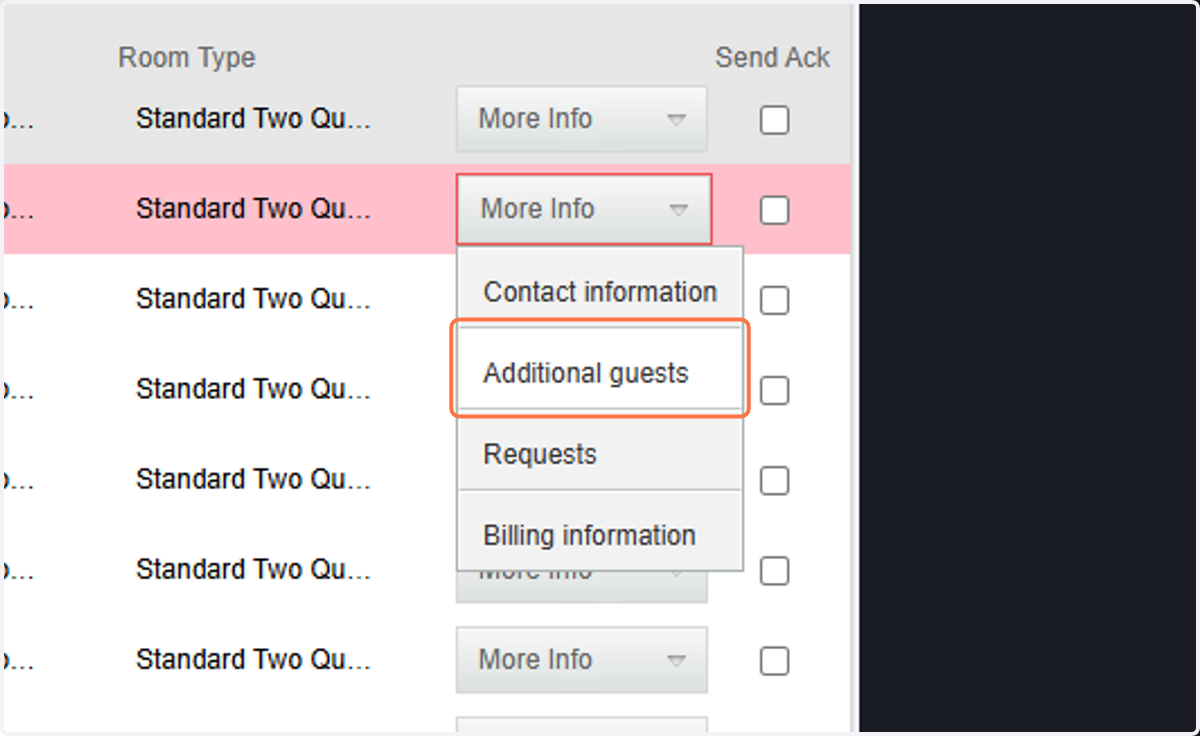 Click on Additional guests