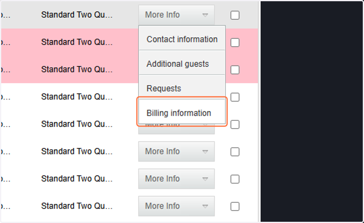 Click on Billing information
