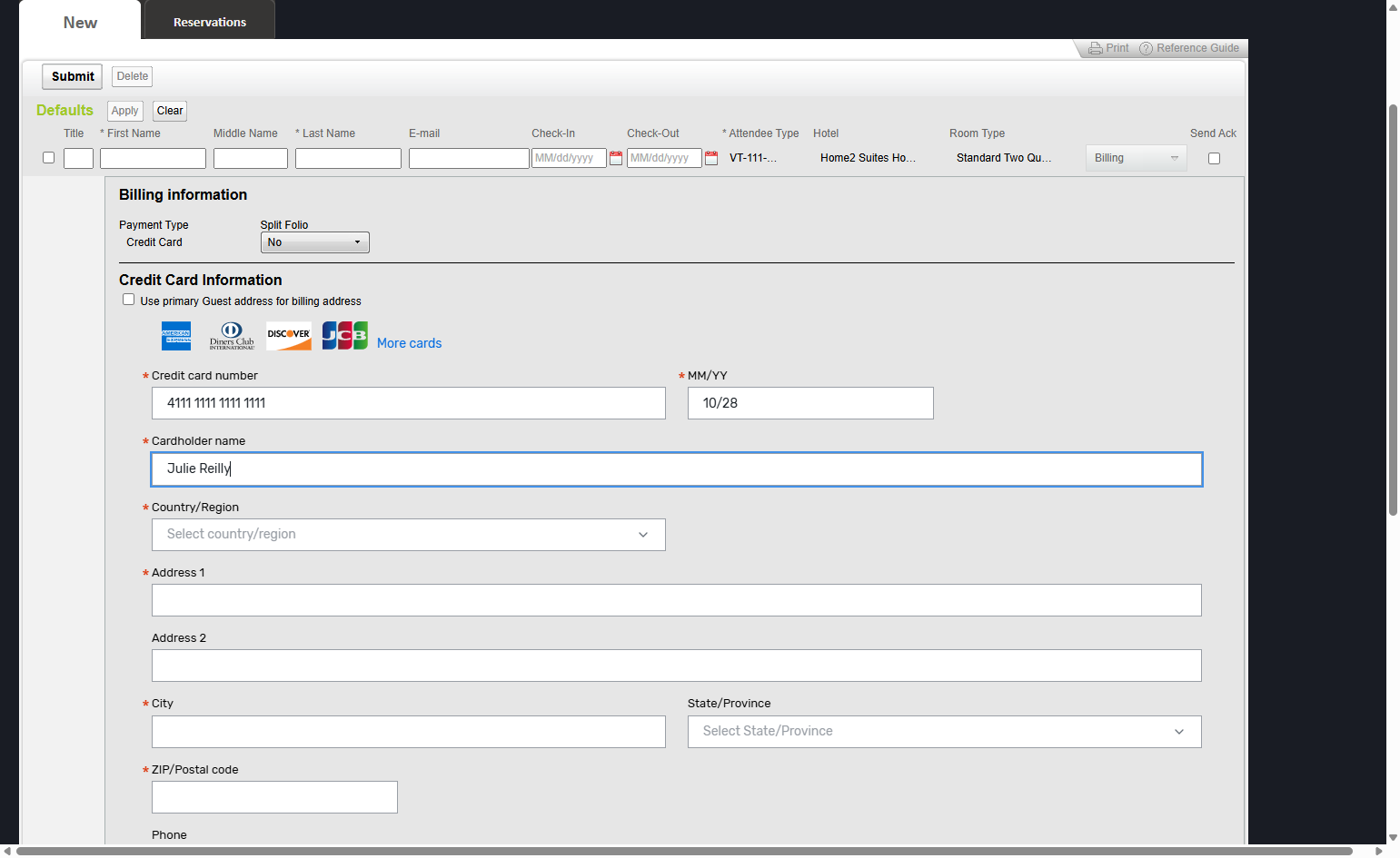 Continue filling in the information all sections with a red asterisk.