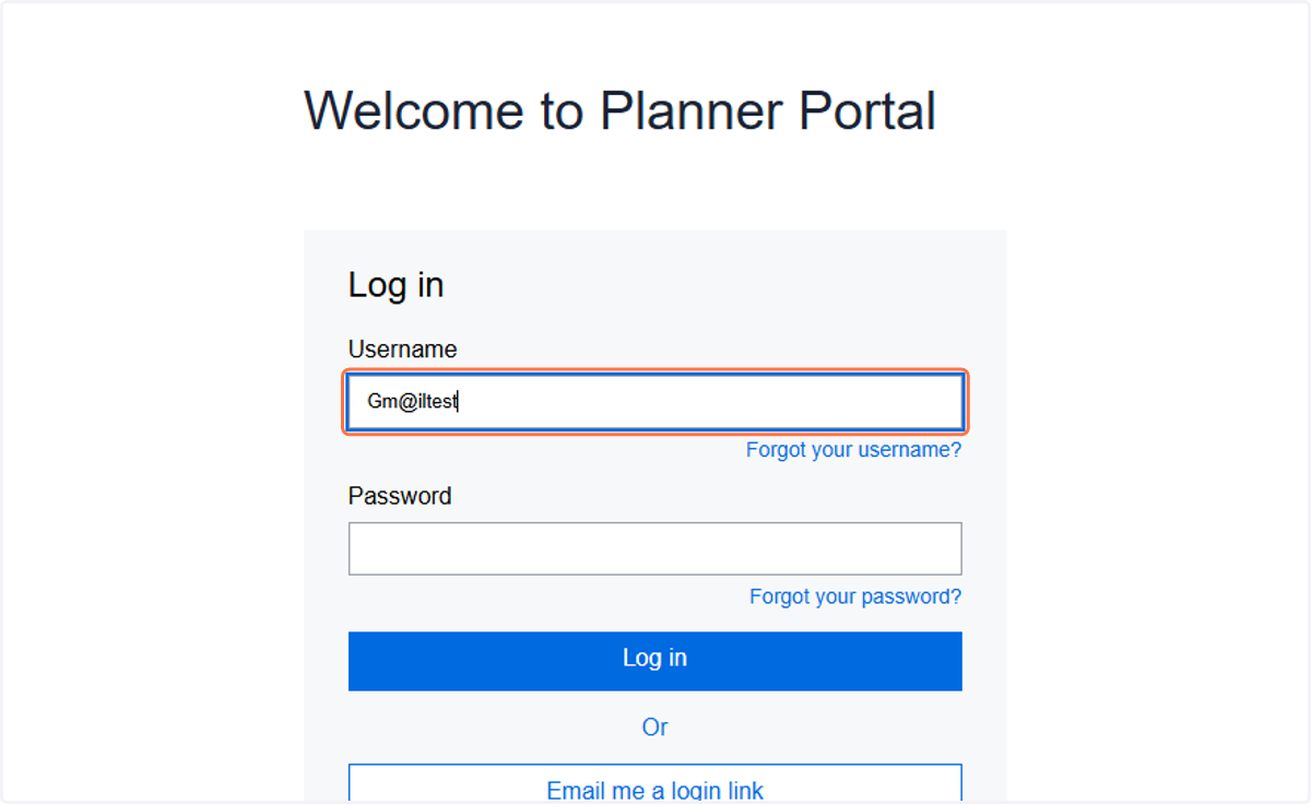Enter your Username.