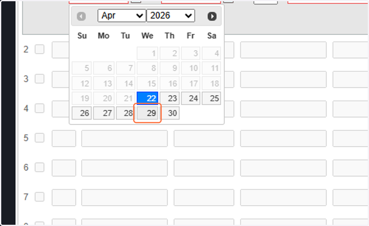 Choose date