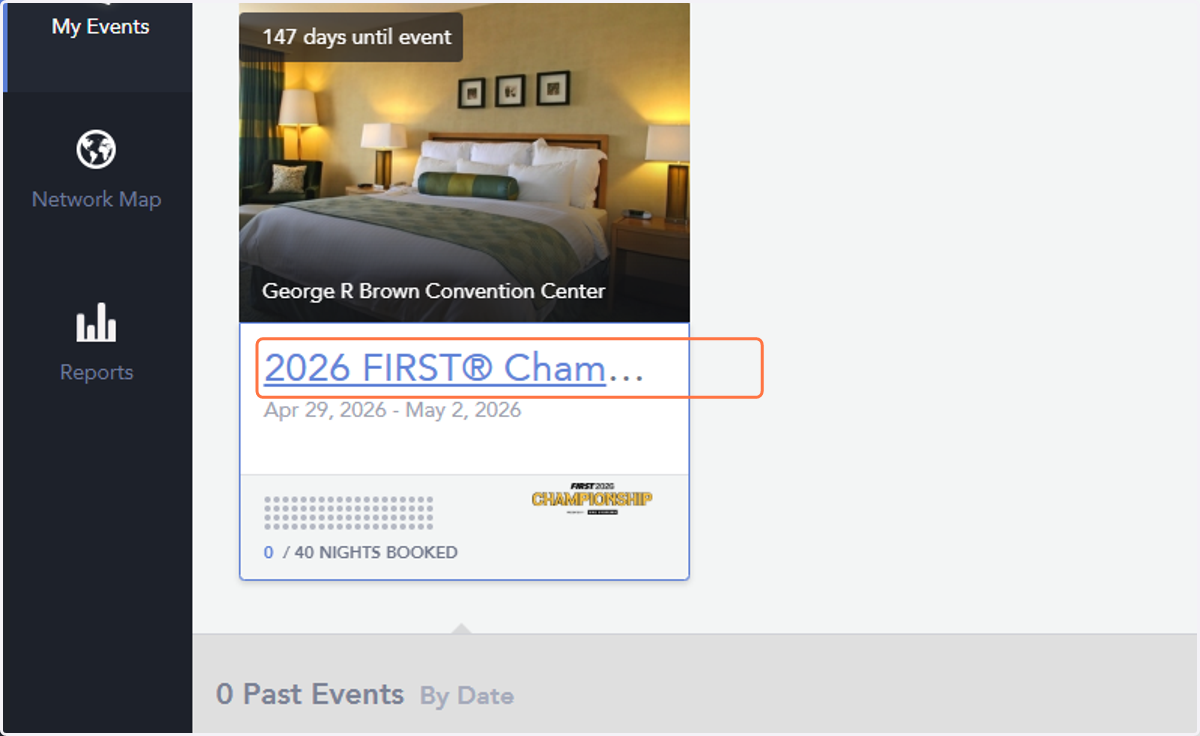 You should now see the 2026 FIRST event. Click on 2026 FIRST® Championship