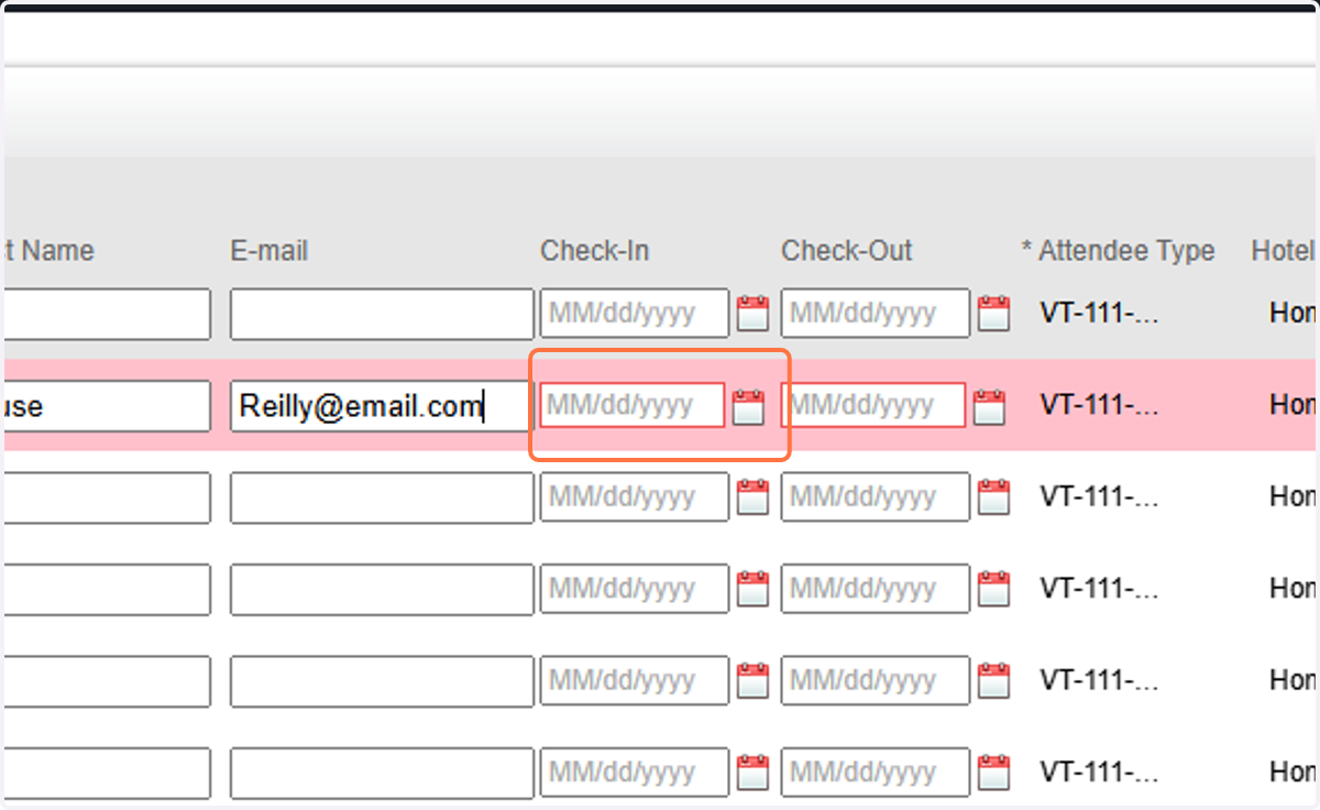 Enter Check-in date by clicking on the field or the calendar icon.