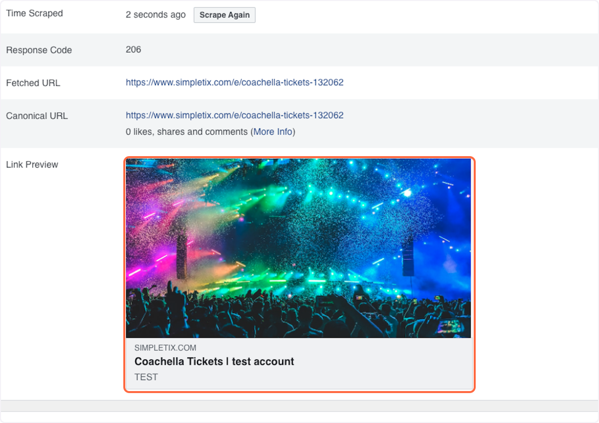 You will now see a preview of which image appears when your link is shared.