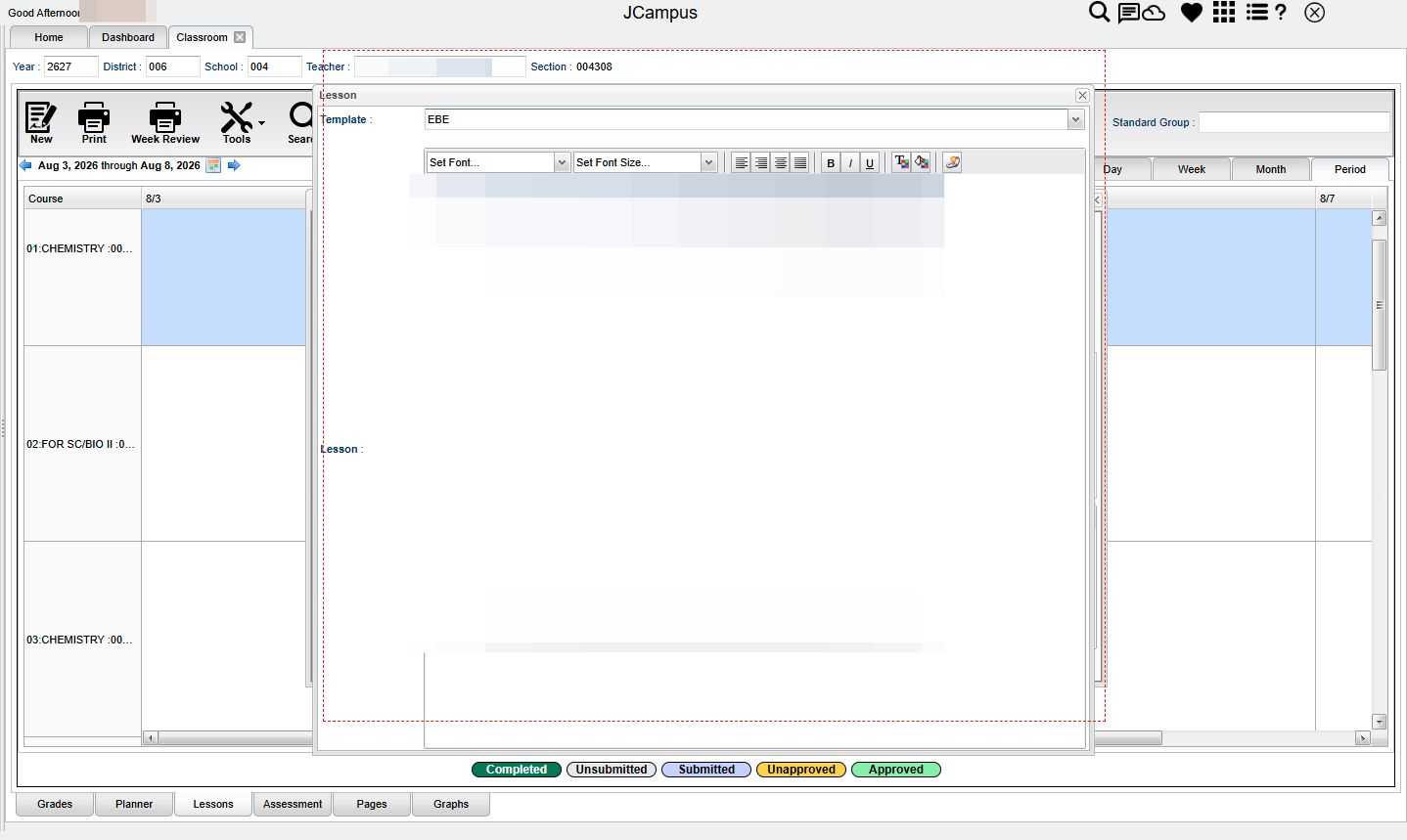 Click on the "x" to close the Lesson window.