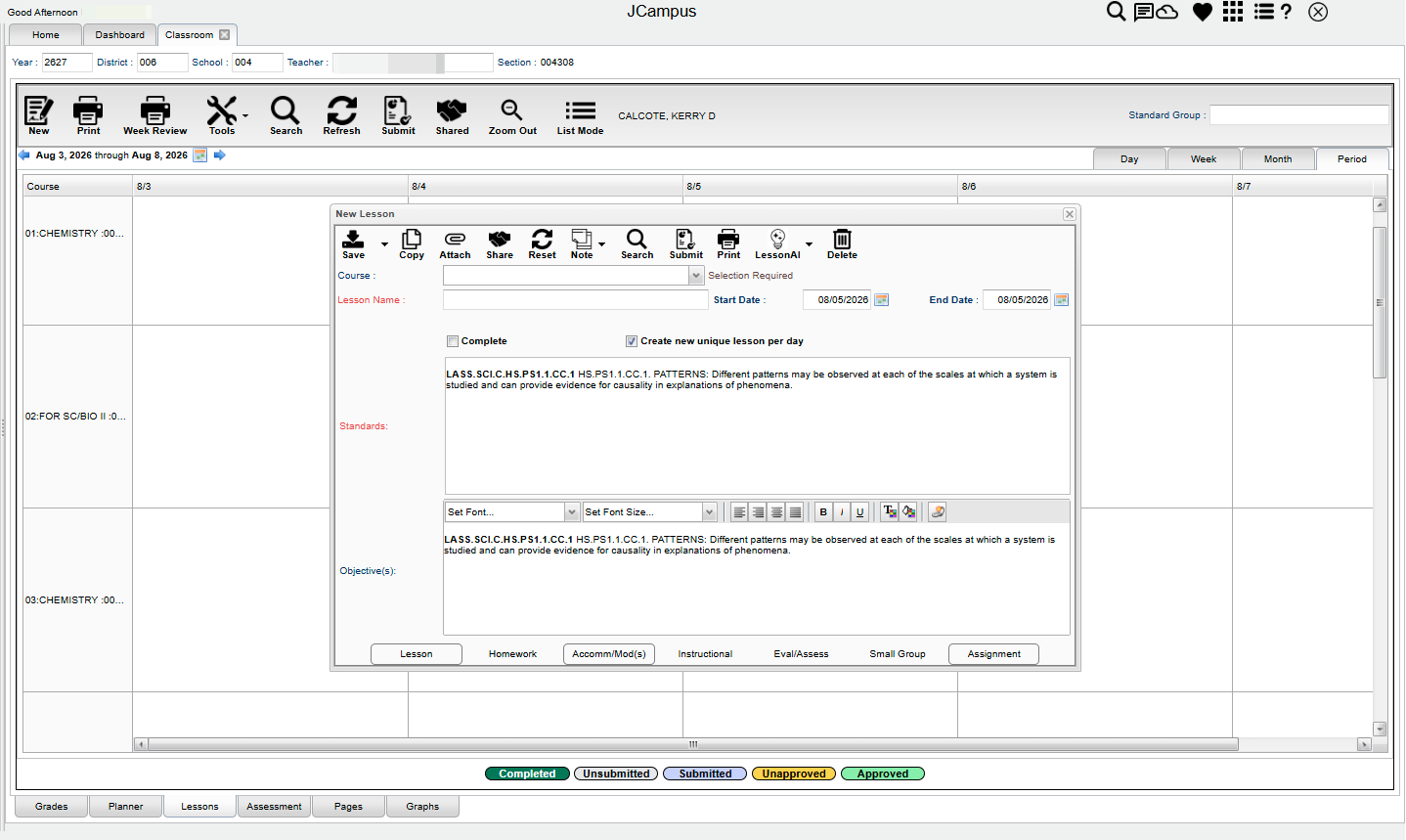 You can create and attach assignments to your lesson.
